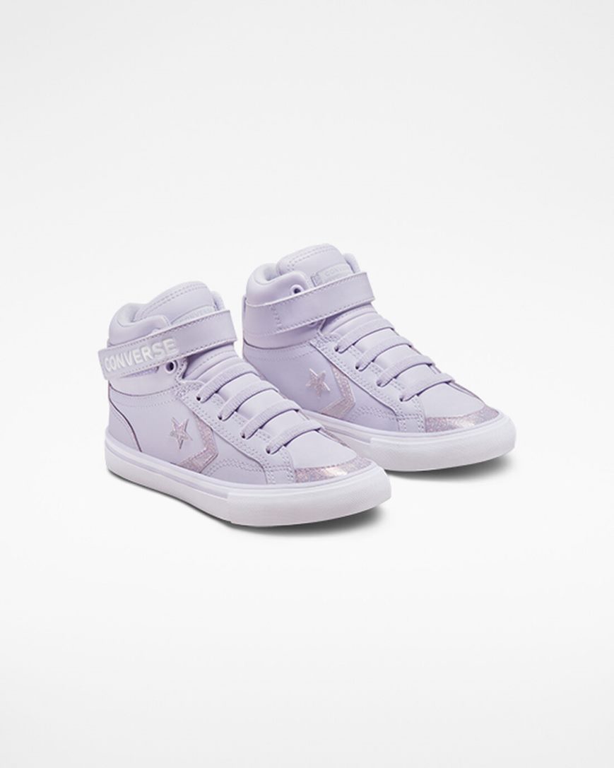 Tenis Converse Pro Blaze Alças Easy-On Glitter Cano Alto Menina Roxo Roxo | PT V07TP38